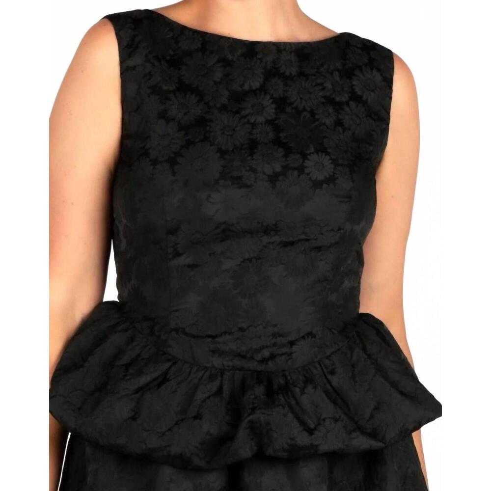 NEW SINCERELY OURS brocade peplum top in black